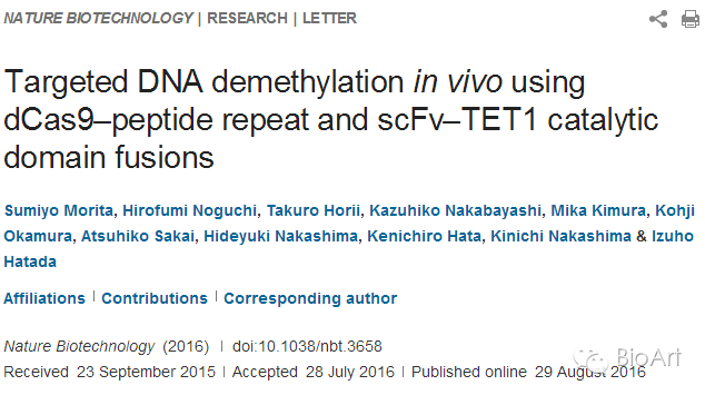 MIT顶尖学者Jaenisch实验室《Cell》发布基因组DNA甲基化编辑技术